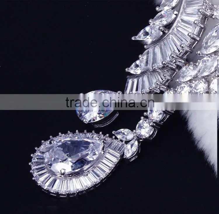New Luxury Statement Design Cubic Zirconia African Style Big Fashion Jewelry Set