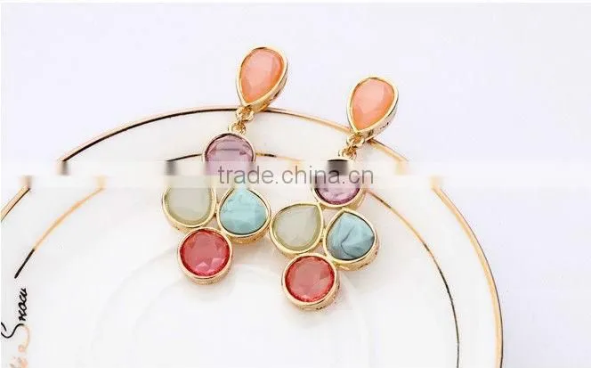 Alloy Jewel Candy Color Earrings