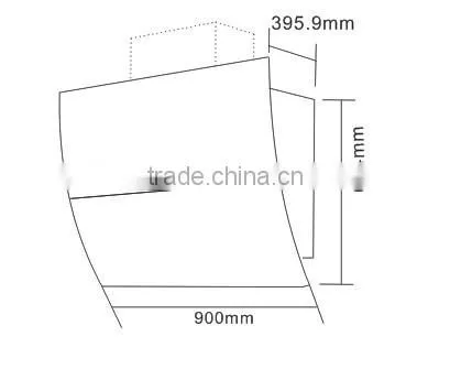 tempered glass range hood with inside circulation