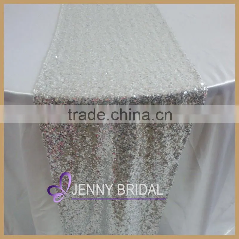 TR064#1 elegant hand made silver sequins wedding table runners
