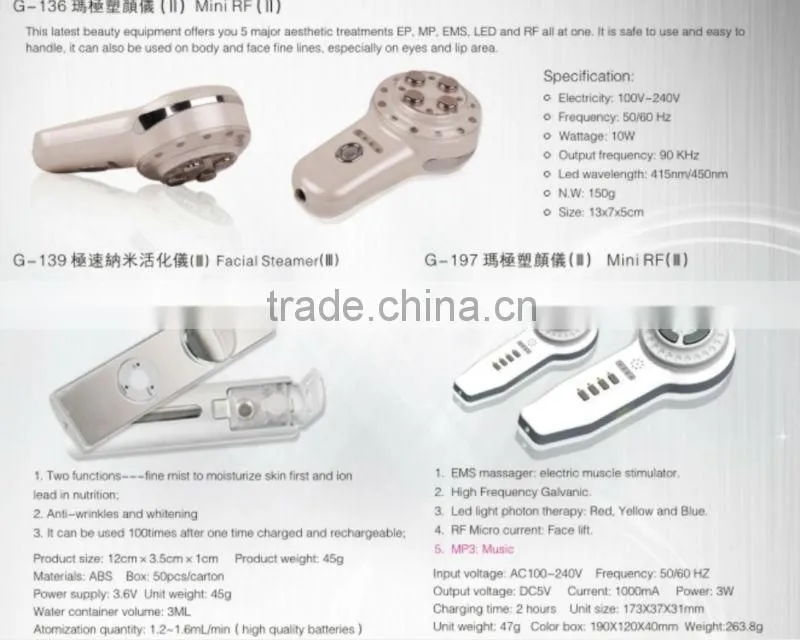 hot sale portable radio frequency electrode face lift machine with led
