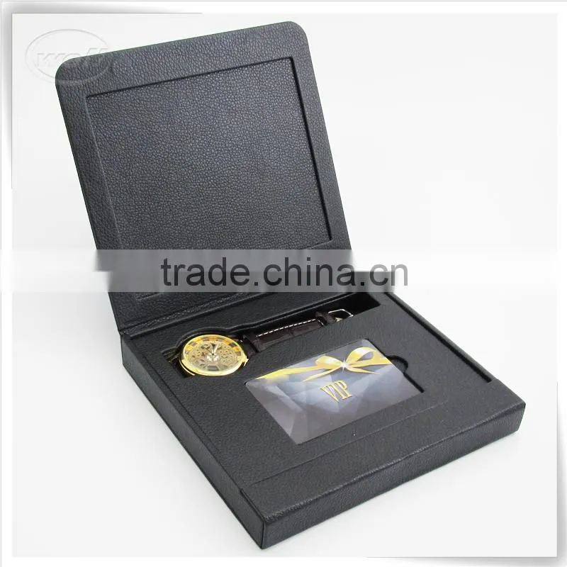Luxury handmade packing pu leather sale watch box for VIP