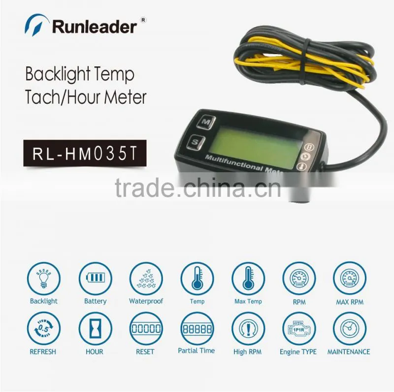 Large LCD Temperature meter Tachometer