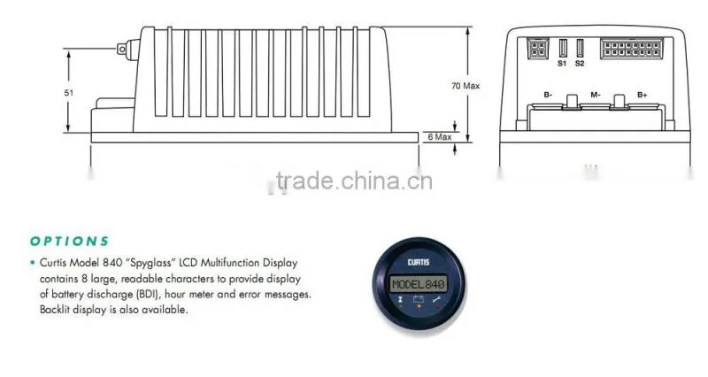 Forklift Parts Separately Excitation Curtis Speed Controller for Electric Vehicle