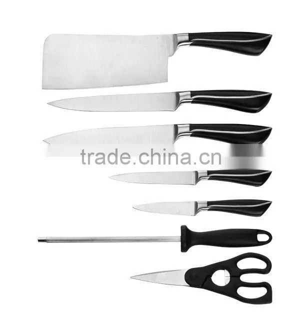 BLACK HANDLE STAINLESS STEEL 8PCS KITCHEN KNIFE SET