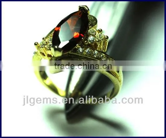 Fashion jewelry bezel setting bronze ring-cubic zirconia ring