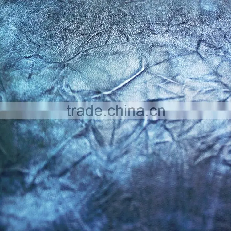 3D stamping pattern pu faux leather for bags with sof hand feelings and velvet backing