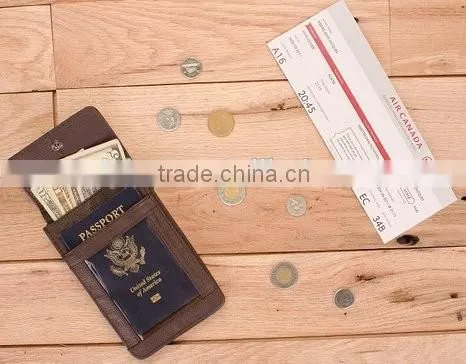 Handmade Genuine Leather Hanging Travel Document Organizer Passport Neck Pouch