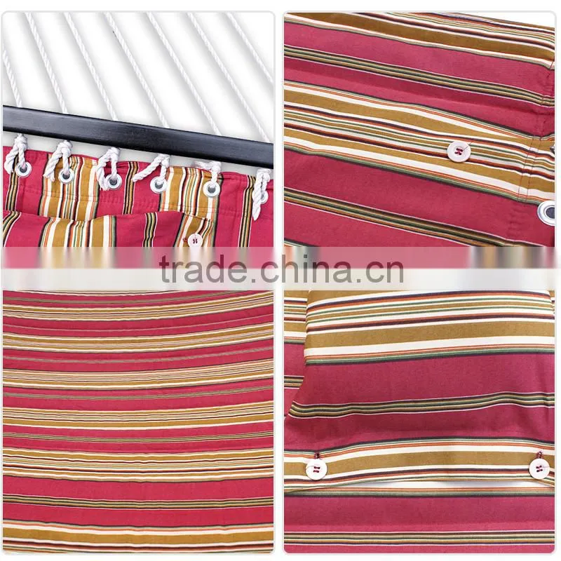 Hammock-Quilted-Fabric-W-Pillow-Double-Size-Spreader-Bar-Heavy-Duty-Stylish-Red