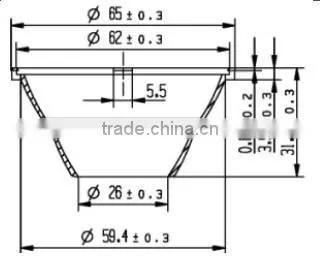38 degree Aluminium plating plastic led light reflector export