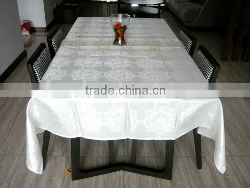 HOT SELLING CHEAP 100%POLYESTER SOLID Damask Table Cloth