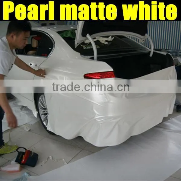 High quality pearl matte white vinyl film with air free bubbles 1.52*20m