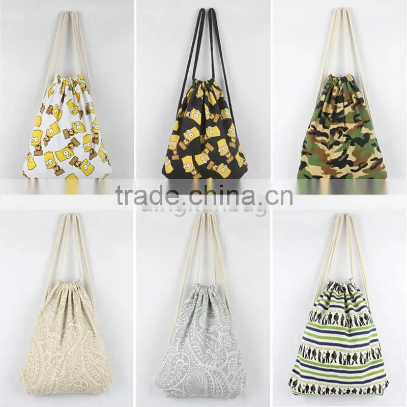 2015 factory wholesale pp woven promotional drawstring bag