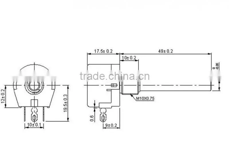 WX118 1w single-turn 20mm 49mm long shaft wirewound potentiometer