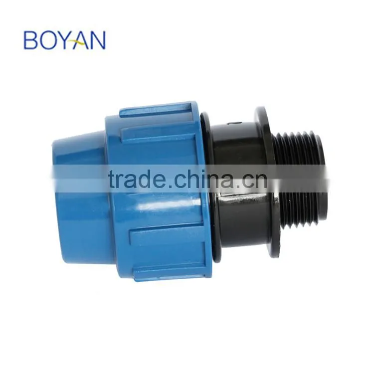 pp compression quick pipe fitting for irrigation male adaptor
