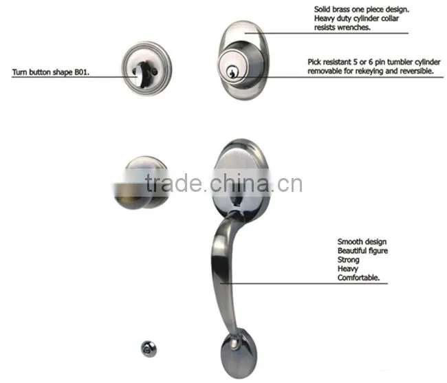 Zinc alloy / High quality / key in knob lock with deadbolt