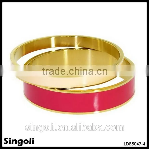 Exquisite shine enamel metal bracelet double bangle sets classical white and black alloy bracelet