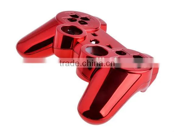 Red Chrome Faceplate for PS3 Wireless Controller Chrome housing for PS3 controller full shell and full set buttons