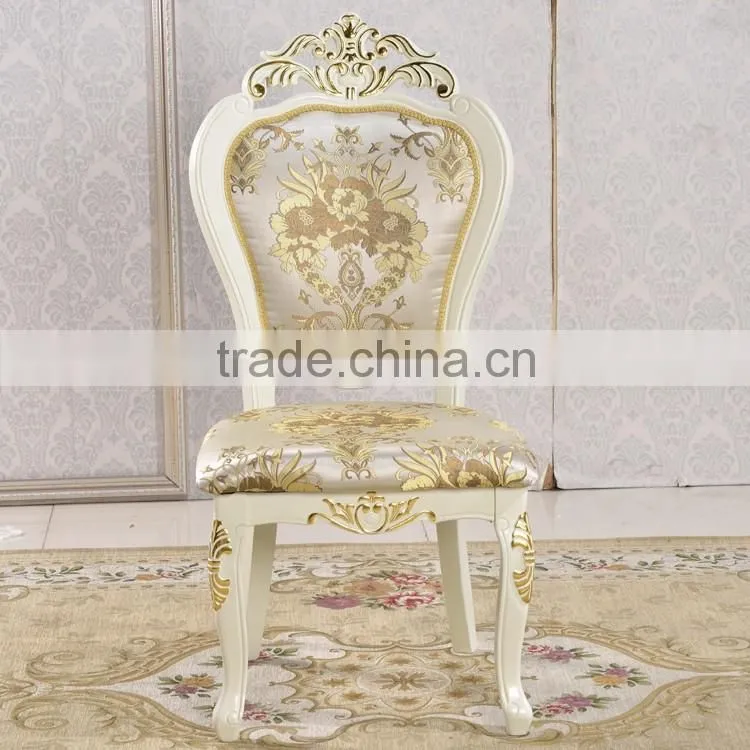 Hotel general use gold gilt armless chair solid rubber wood gold leaf chair