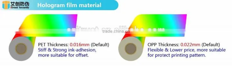 Chinese self adhesive transparent bopp holographic film roll