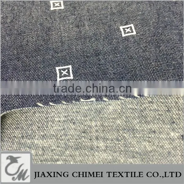 jiaxing Dot printed pattern of cotton denim for denim jacket