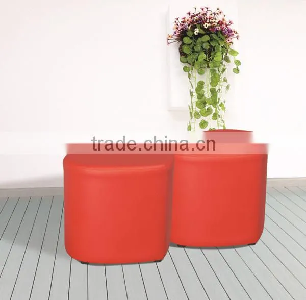 Faux leather U shape wooden ottoman for promotion
