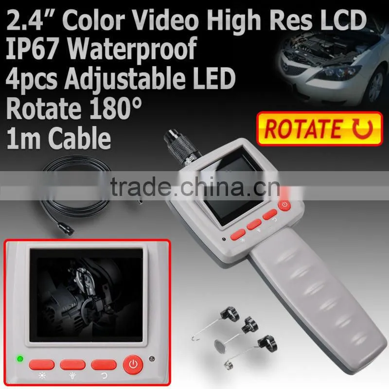 2.4" LCD Video Borescope Endoscope Snake Pipe Cable Inspection Camera