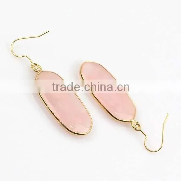 Semi-precious gem agate stone drop earring