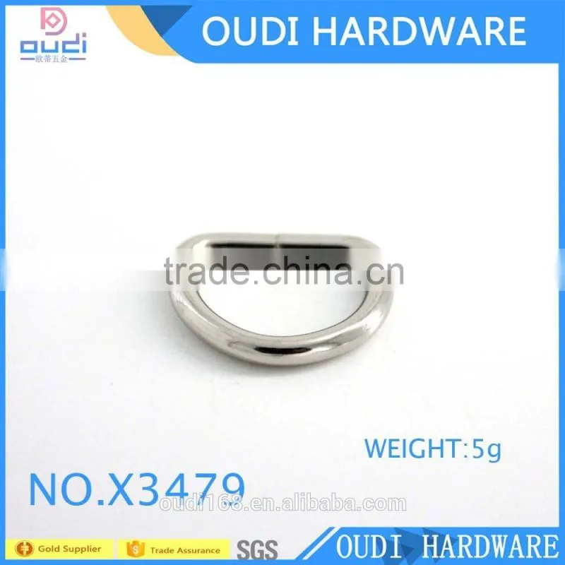 Shiny Nickel D Ring Bag Parts Making Accessories Wholesale In Guangzhou OUDI Factory For Bag Decoration