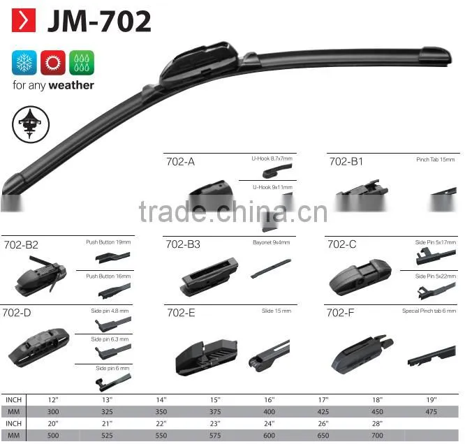 High quality heated factory wholesale car wiper blade rubbers