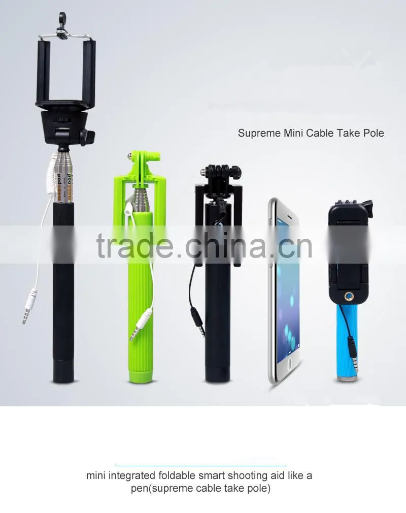wholesale bluetooth selfie stick with cable