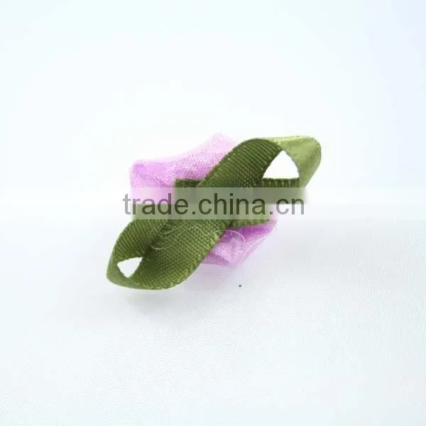 satin ribbon bow with mini flower