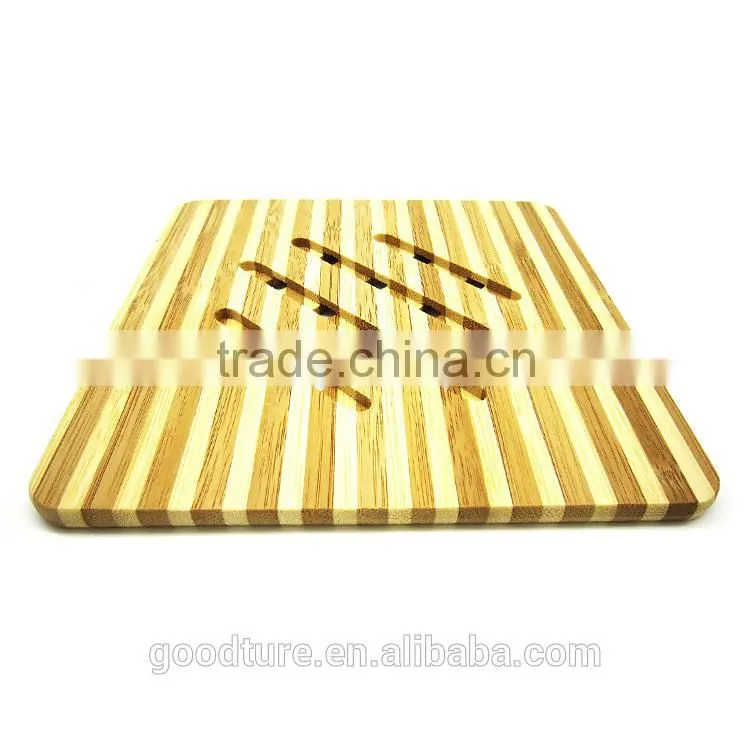 Two Color Strips Small Bamboo Placemat Table Mat Coaster Handmade Mats And Pads