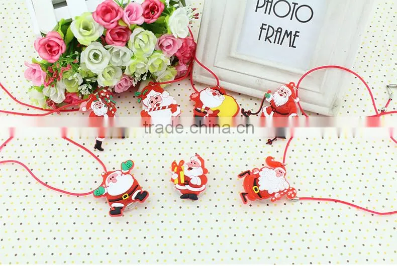 LED flashing christmas father necklace pendant glow necklace