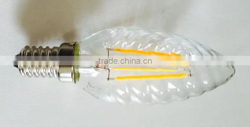 4w e14 twist candle led filament bulb, CE/SAA approval led filament lamp e14