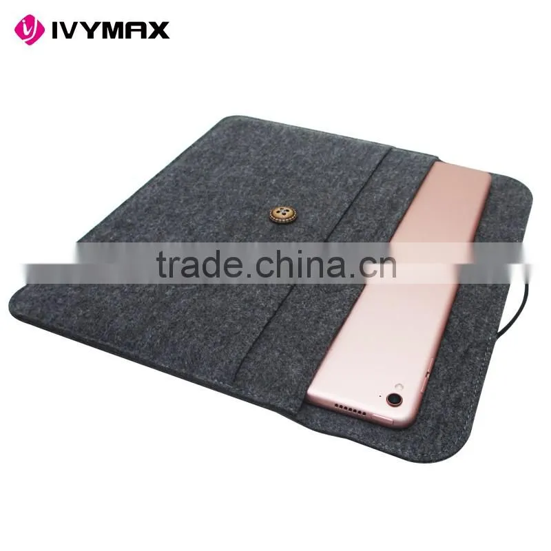 IVYMAX new design dark grey sleeve case cover ultrabook netbook laptop sleeve bag for 9.7 inc ipad pro