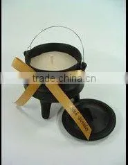 size 1/4 Mini cast iron black three legged potjie pot