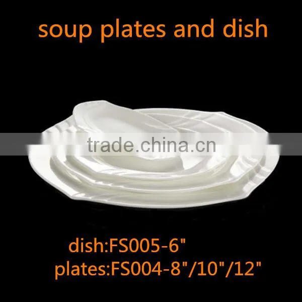 chaozhou round shape soup bone china plates 10/12 inch ceramic soup plates