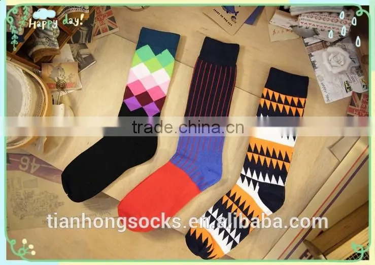 Colorful socks men happy socks long cotton socks bulk wholesale crew socks