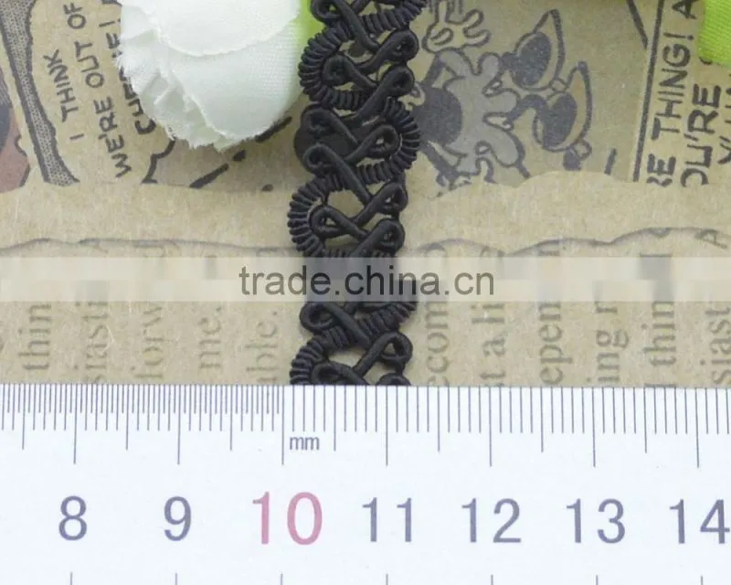 1.2cm black&white waxed cotton beading cord