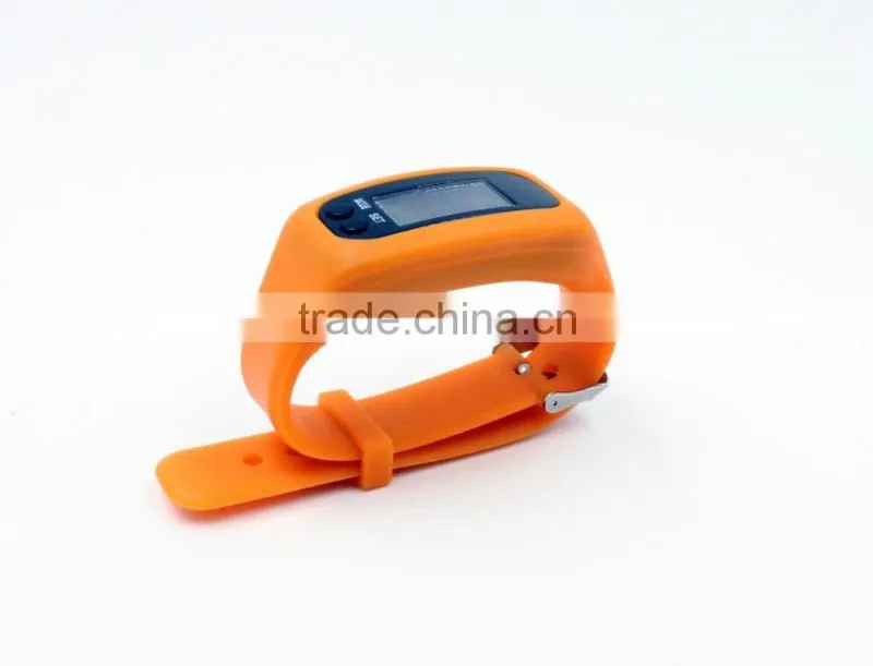 Multi-function silicone kids pedometer watch for health gifts