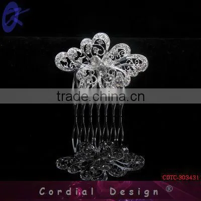 Fashionable Jewelry Tiara Crown Rhinestone Hair Comb Accessories