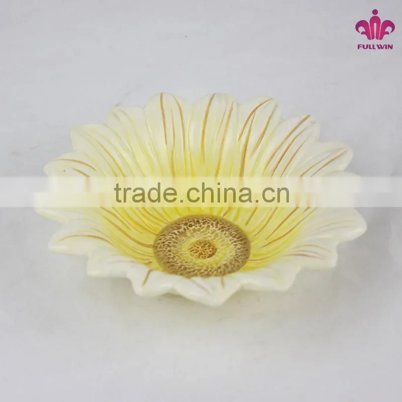 Customized ceramic flower shape fruit bowl,ceramic candy bowl for spring decoration