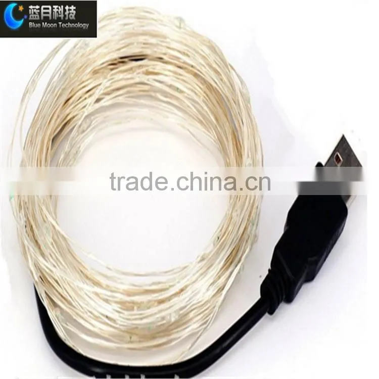 10m 100L copper wire USB operated led string light