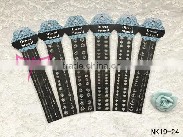 Arrows in mess nail art template cartoon hollow out nail art sticker nail art stencil factory
