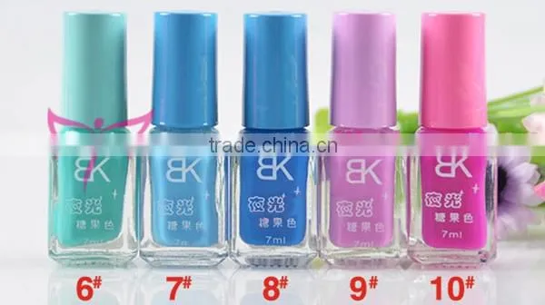 New arrival 7ml fluorescence nail polish/BK nail polish