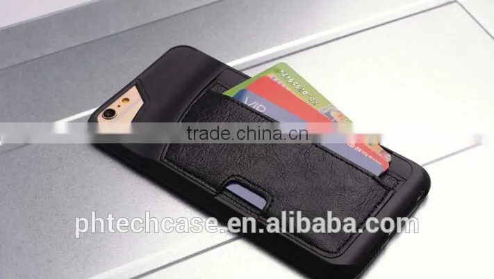 Leather Back cover Case with Card Slot for iphone 6