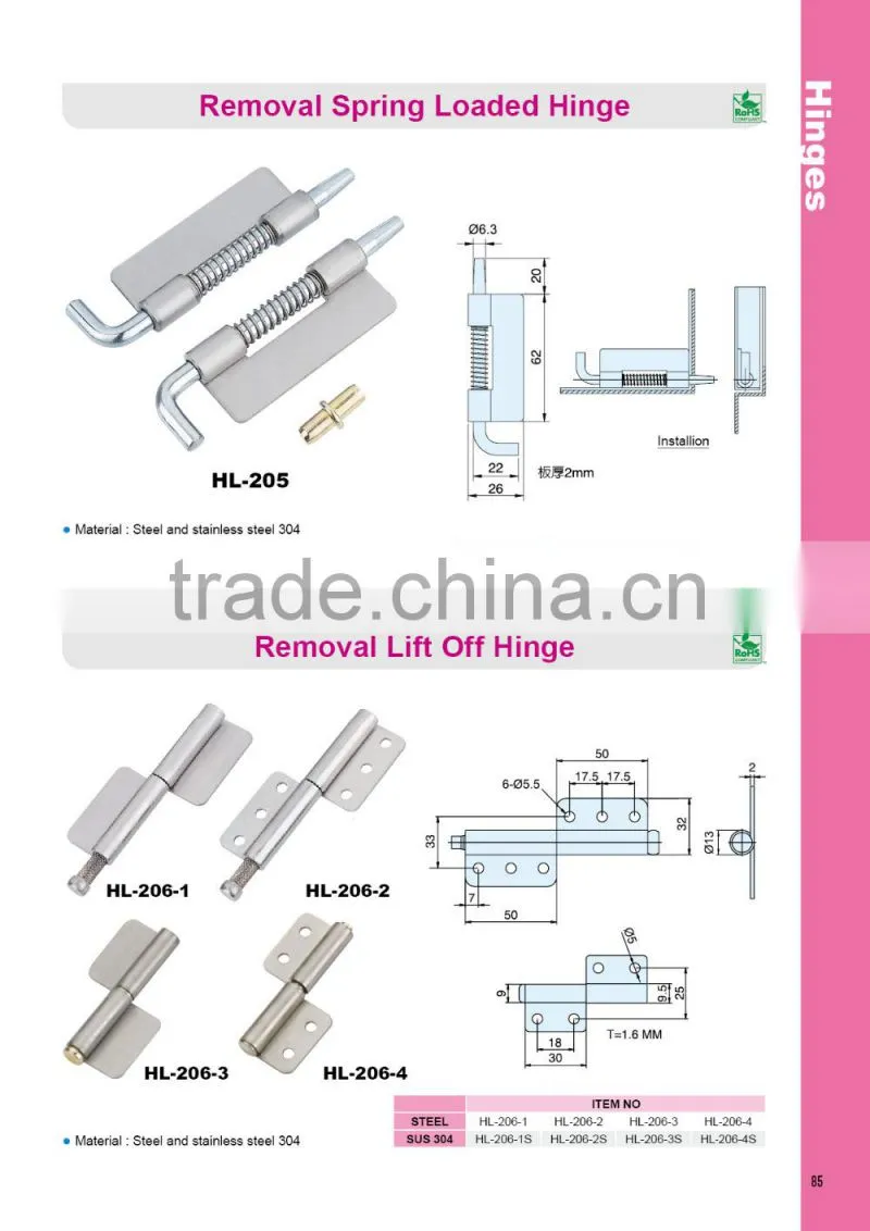 HL-202 aluminium door wooden door small hinge for boxes