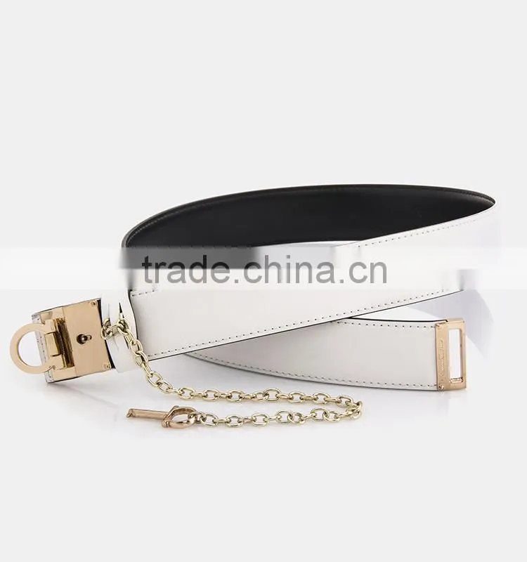 Charming exotic ladies leather belt Attractive women genuine belt Metal buckle leather belt