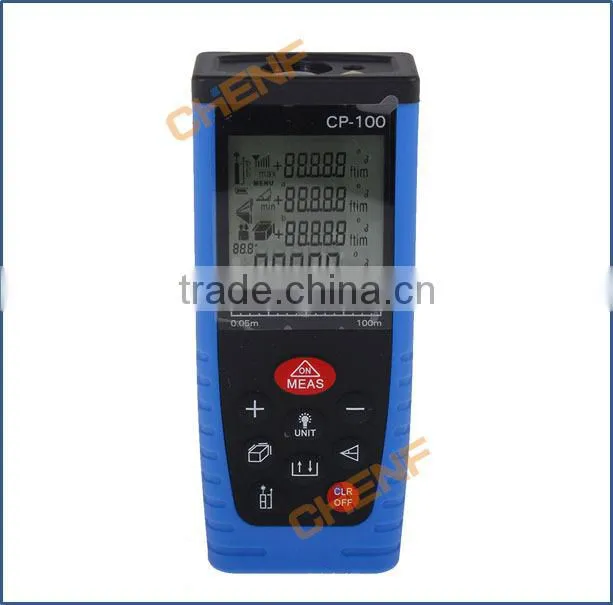 Newest Design Portable Digital LCD Retail package Yellow / Blue 100m(328ft) Laser Range Finder Rangefinder